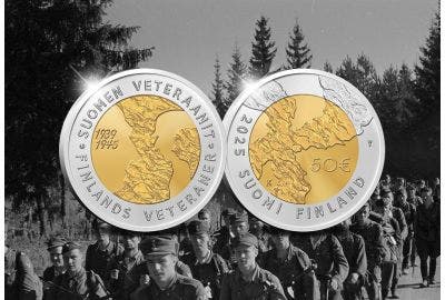 Suomen veteraanien kunniaksi on toteutettu juhlaraha – ensimmäinen lyöty juhlaraha luovutettiin sotainvalidi Antti Jahkoselle 